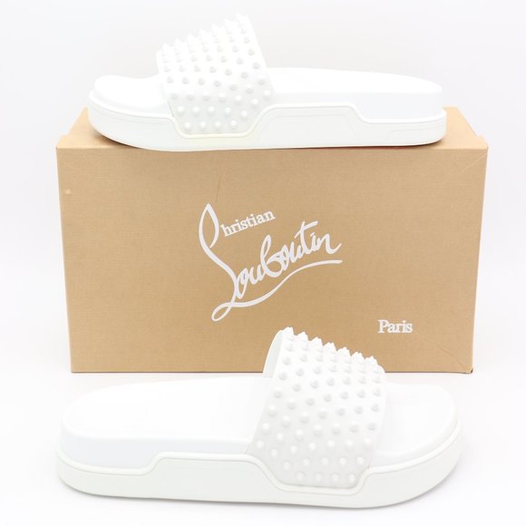 Christian Louboutin Other - NIB Christian Louboutin Pool Fun Flat Spiked Leather Slide Sandals